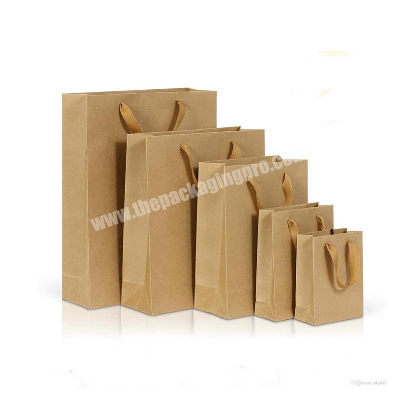 Exquisite high quality brown paper shopping gift bag with handle