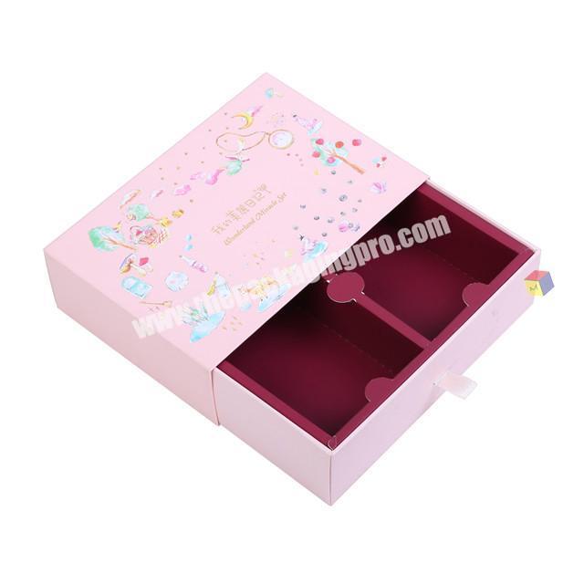 exquisite printing cute pink gift box packaging design