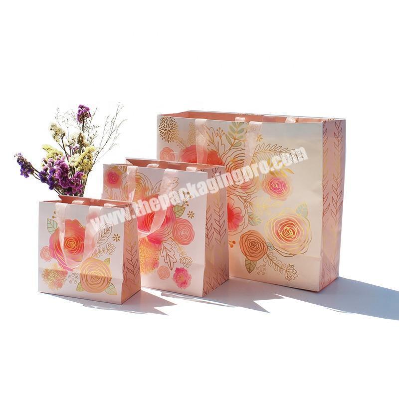 Extra Large Marble Fabric Dog Birthday Party Printing Of Customize Eco-Friendly Paper Rose Box Pink And Gold Paper Gift Bags