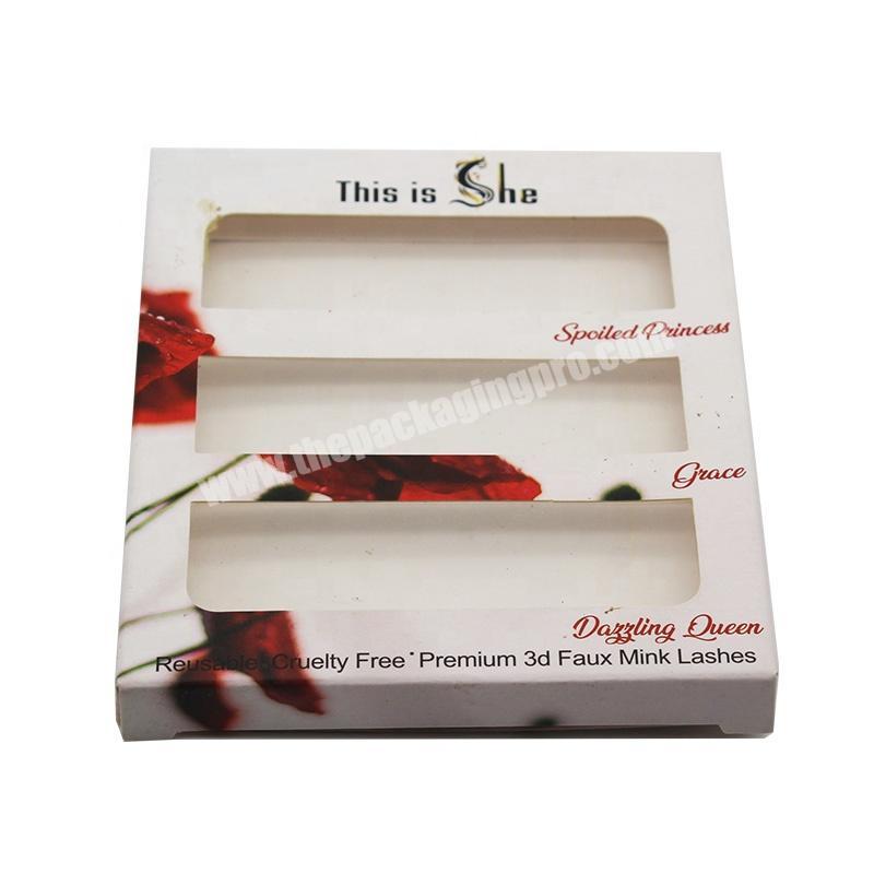 Eyeliner And Eyelash Pink Eyelashes Extensions Custom Packaging Empty Glue Custom 2 Pair Eyelash Paper Box