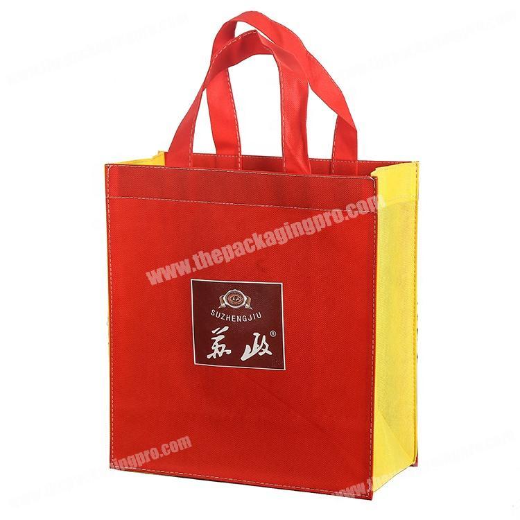 Fabric red sewing folding heat transfer shopping bag