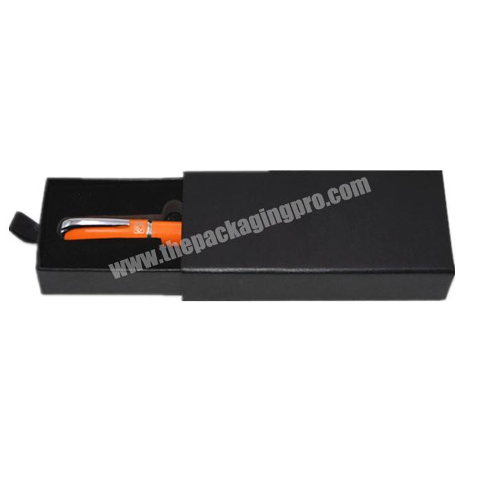 Factory 2019 custom logo cardboard premium gift box matte lamination packaging luxury pen drawer box with EVA foam insert