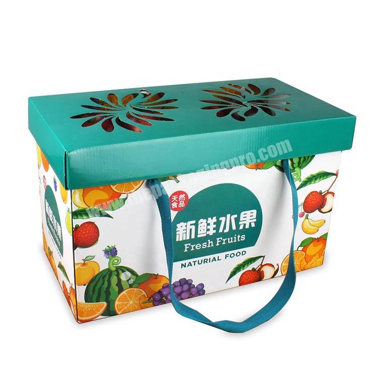 Factory Cheap Price Customized High Quality Folding Fruit Paper Box With Handle