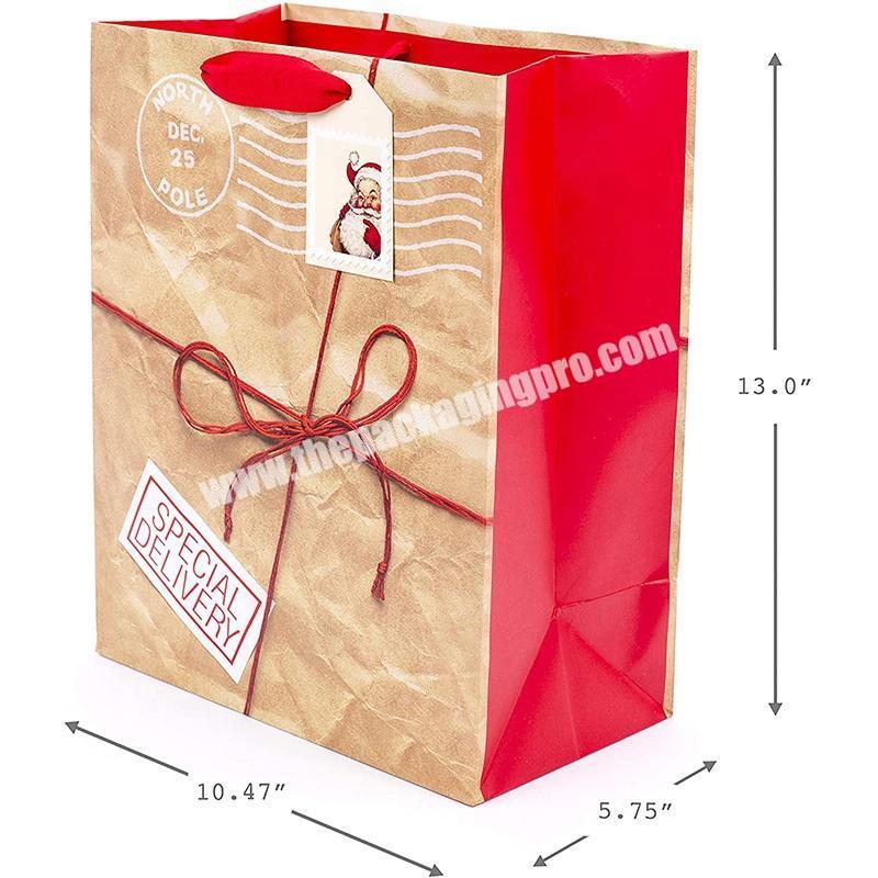 Factory Christmas X'mas Paper Bags 3D Design Christmas Gift Bag