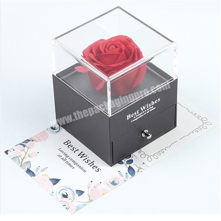 Factory clear acrylic flower box heart box gift flower