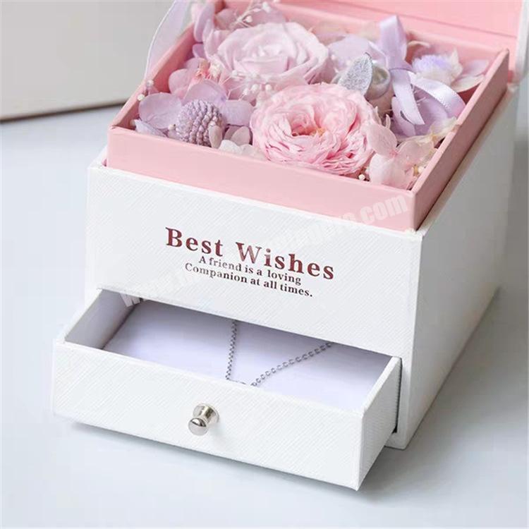 Factory clear acrylic flower box square flower box heart