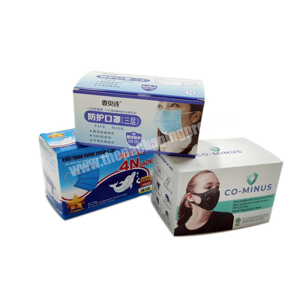 Factory Custom Disposable Folding Facial Mask Paper Packaging Face Mask Box