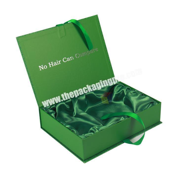 factory custom hair extension packaging box with satin