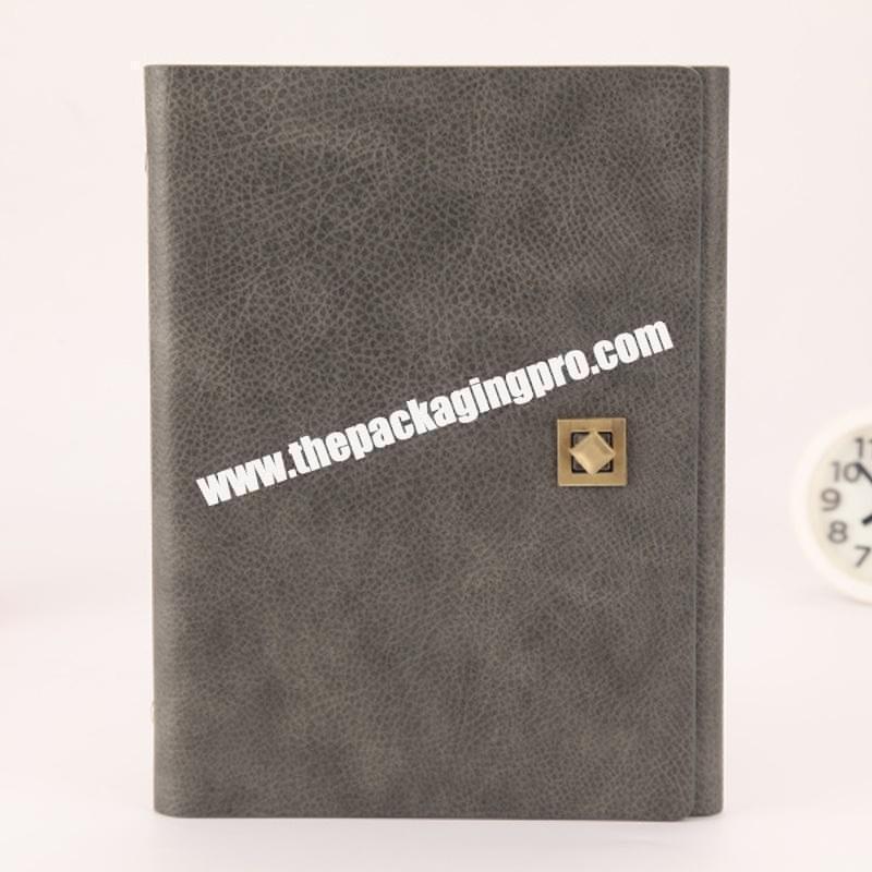 Factory Custom High Quality Personalized  Leather Notebook With Logo Stamping Refillable Blank Agenda With Elastic Pen Holder