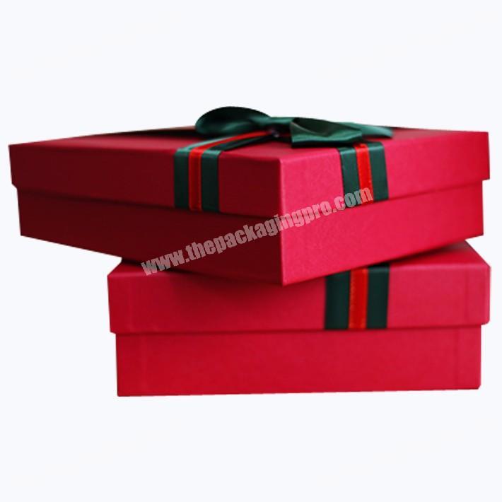 Factory Custom Lid And Bottom Gift Packaging Box with Silk Ribbon Lining
