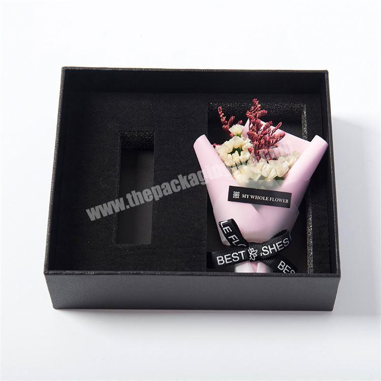 Factory custom luxury black packaging gift box with ribbon for lipstick