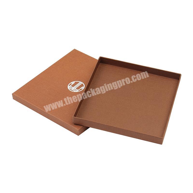 Factory Custom Luxury Fancy Brown Paper Lid And Base Shawl Package Box Scarf