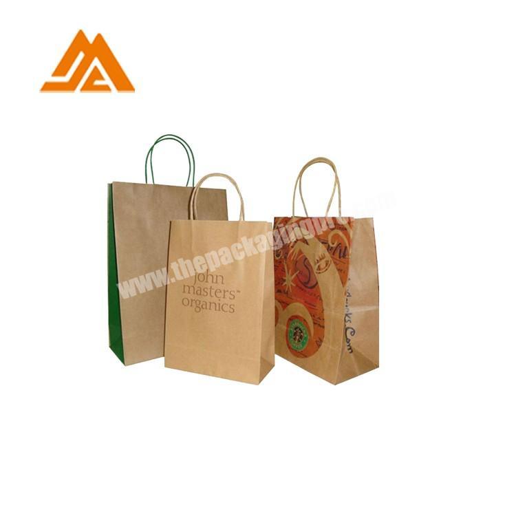 Factory Custom Natural Organic Recycled Printed Craft Brown Kraft Paper Bag