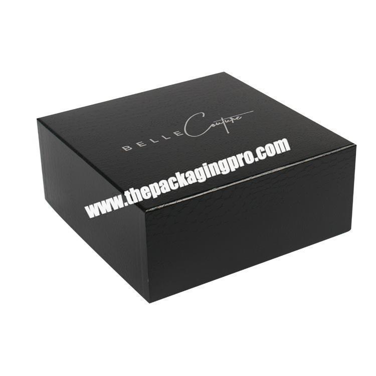 factory custom retail black clothing packaging box garment