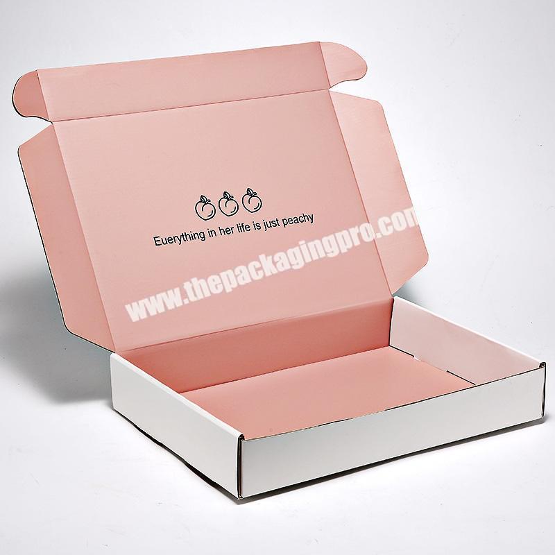 Factory Custom White Black Pink Kraft Paper Corrugated Shipping Box Carton For Clothing Socks Scarf Trousers Mailer Boxes