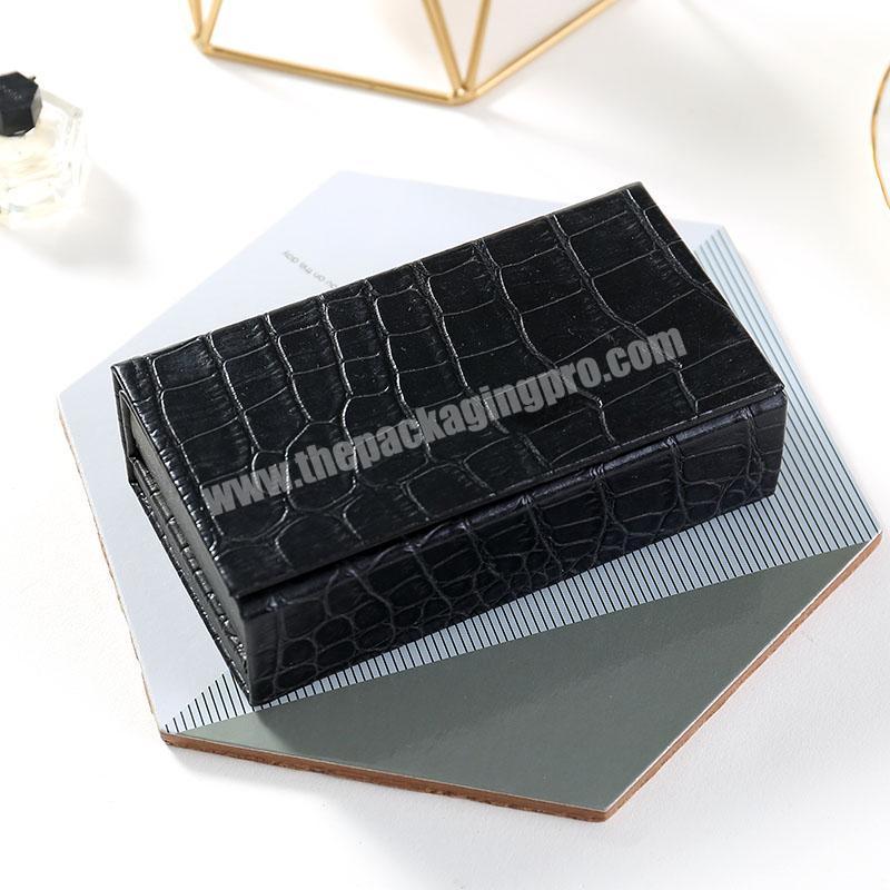 factory customized folding  box PU leather rigid handmade packaging gift powder box cosmetic box