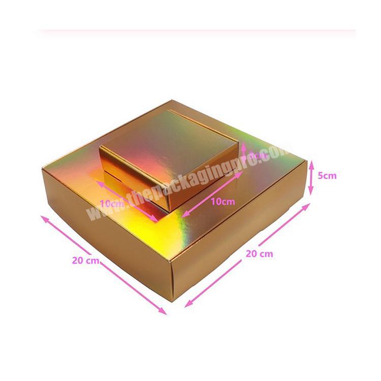 Factory customized high-end clamshell packaging box kraft paper packaging box golden packaging