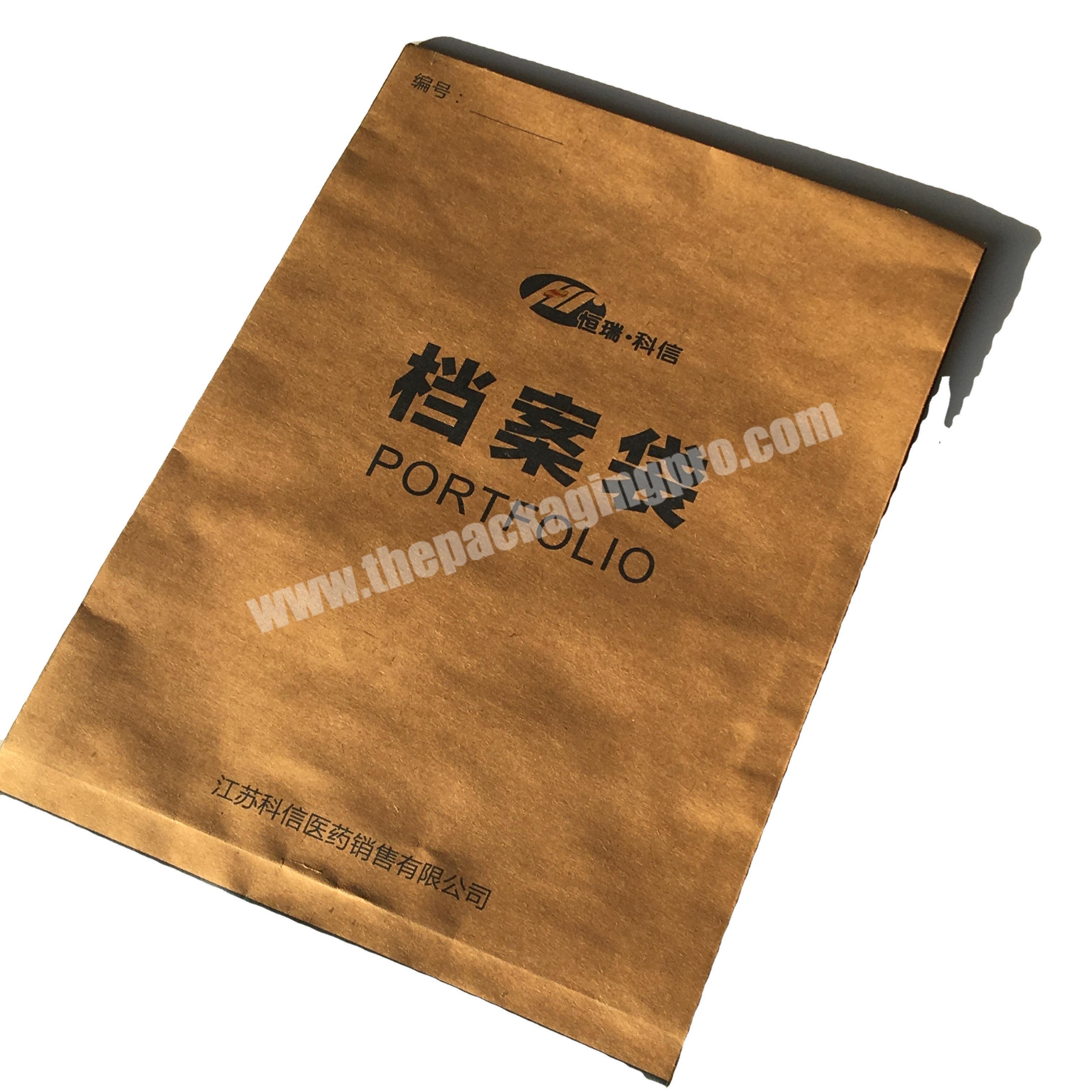 Factory customized kraft paper file bag wholesale