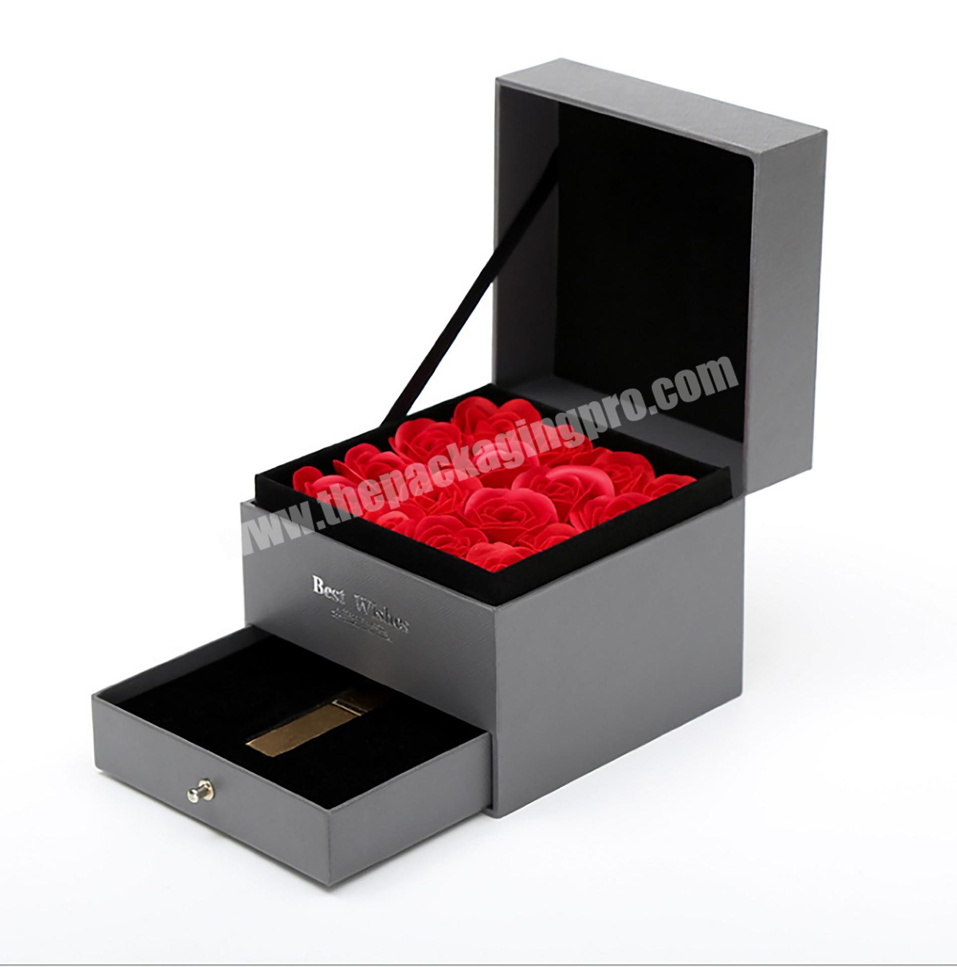 Factory-customized luxury gift box with drawers for gift packaging such as flowers