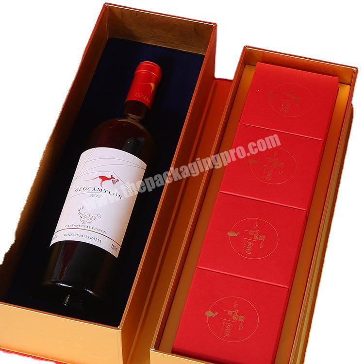 Factory customized Mid-Autumn Festival moon cake gift box, moon cake with red wine set portable gift box