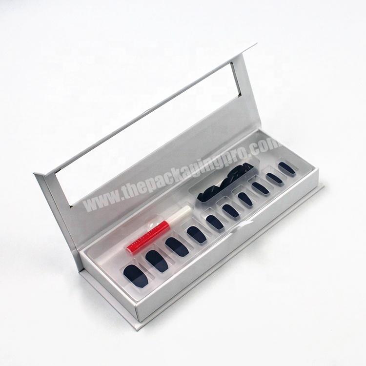 Factory Customized OEM Beauty Makeup Magnetic Flip Cosmetic Nail Packaging Box