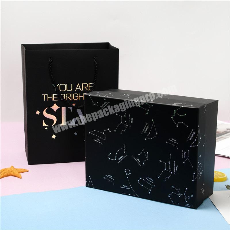 Factory customized rectangular black gift box holiday gift box