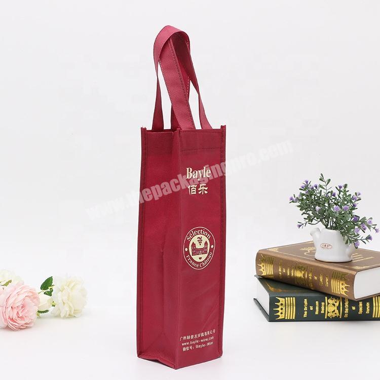Factory customized single-bottle red wine non-woven advertising packaging bag with logo