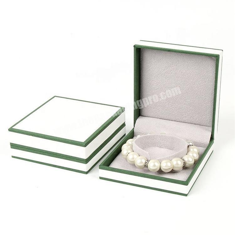 Factory Customized Wholesale Green White Color Matching Rectangle Paper Bangle Jewellery Packaging Small Simple Jewelry Box