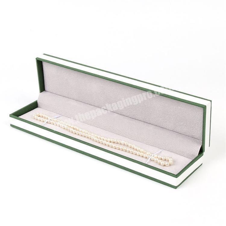 Factory Customized Wholesale Green White Color Matching Rectangle Paper Bracelet Jewellery Packaging Small Simple Jewelry Box