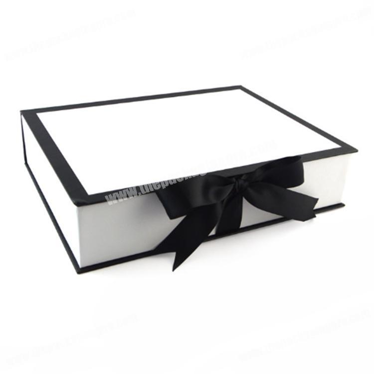 Factory design wholesale magnetic packaging box with ribbon