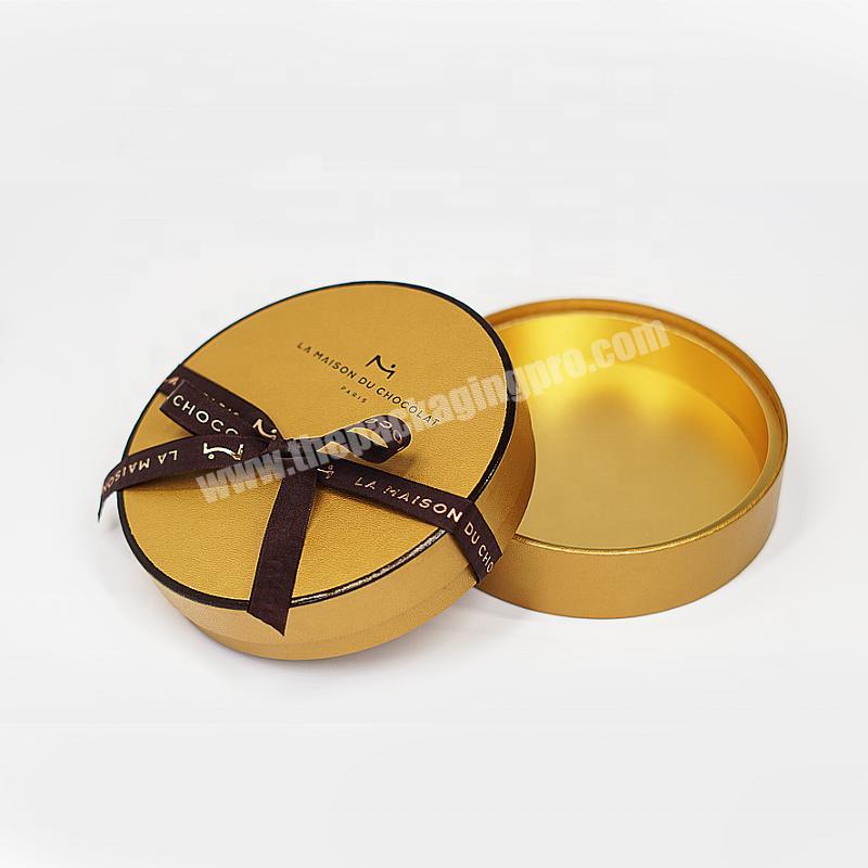 Factory Direct Sales Featured Portable Round Chocolate Ribbon Gift Box