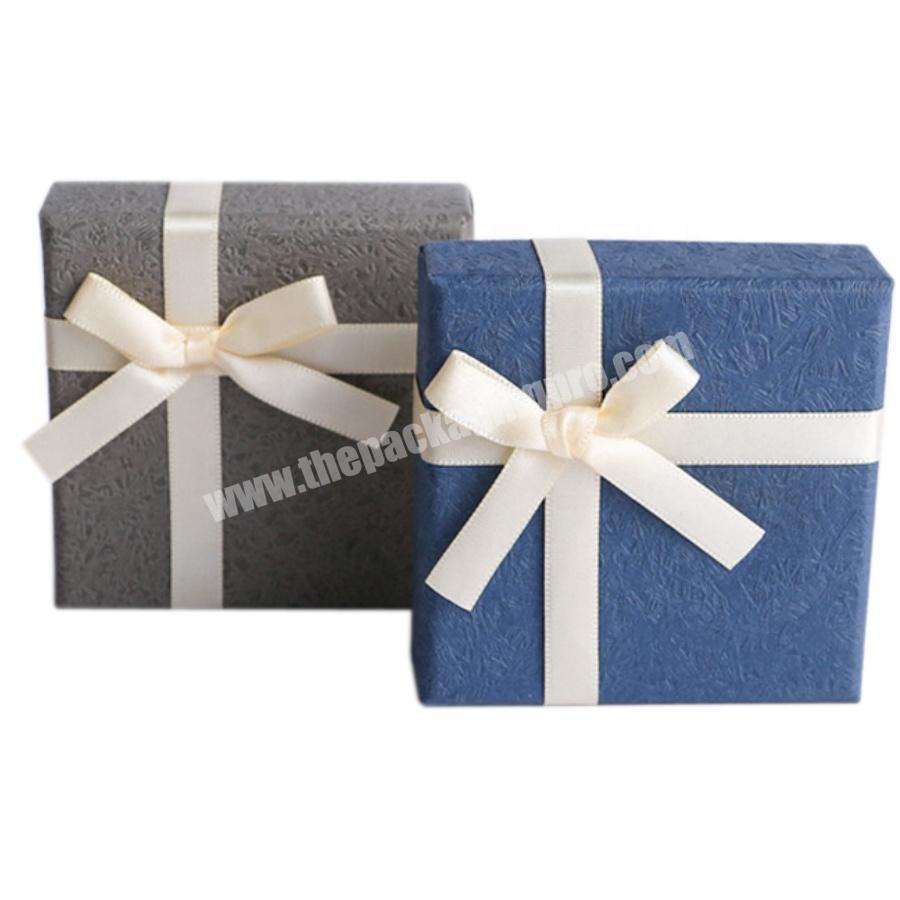Factory Direct Sell Fancy Paper Cardboard Jewelry Gift Box with Ribbon Bow