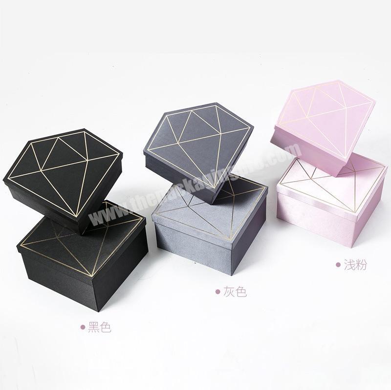 Factory direct supply diamond shaped handmade soap Christmas gift cardboard box for floral packaging 2 pcs set