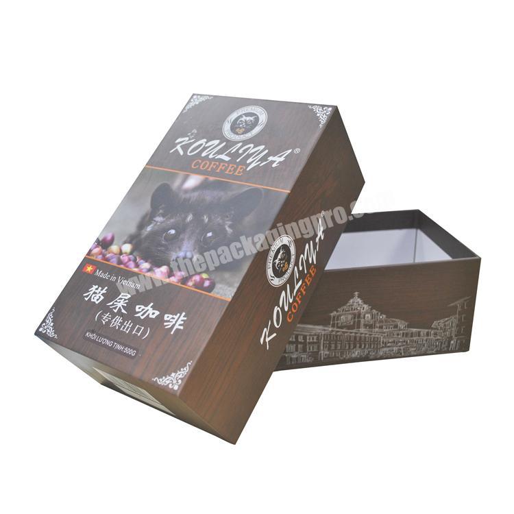 Factory directly coffee Cardboard Packing lid and base rigid box