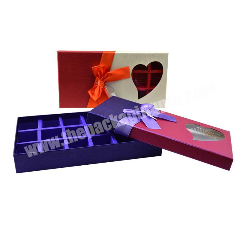 Factory directly hot sale luxury cheap with color printed chocolate box with paper divider