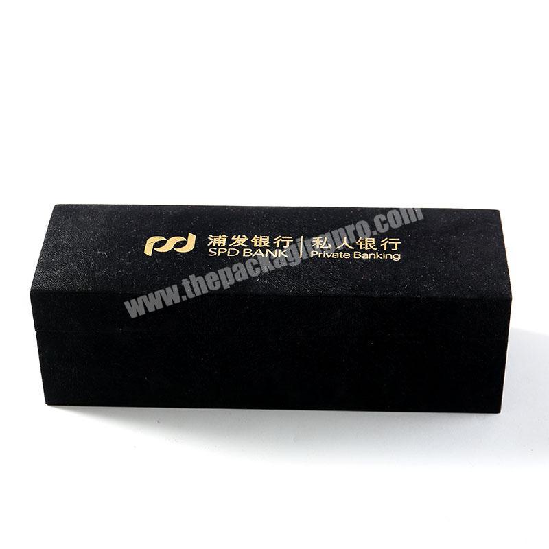 factory high-end customized private packaging black  velvet gift box for high-end bussinessman