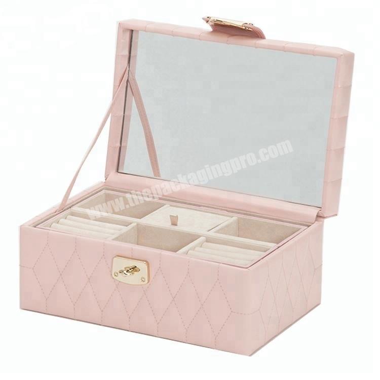 Manufacturer Factory Jewellery Box Storage Paperboard Cute Jewelry Organizer Mirror Earring Jewelry Box With Lock