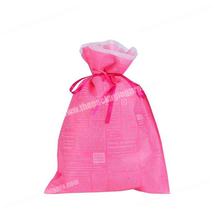 Factory price custom printed drawstring non woven shopper bag for Christmas