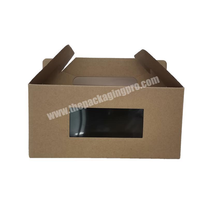 Factory price paper boxes with handle kraft packaging box online selling