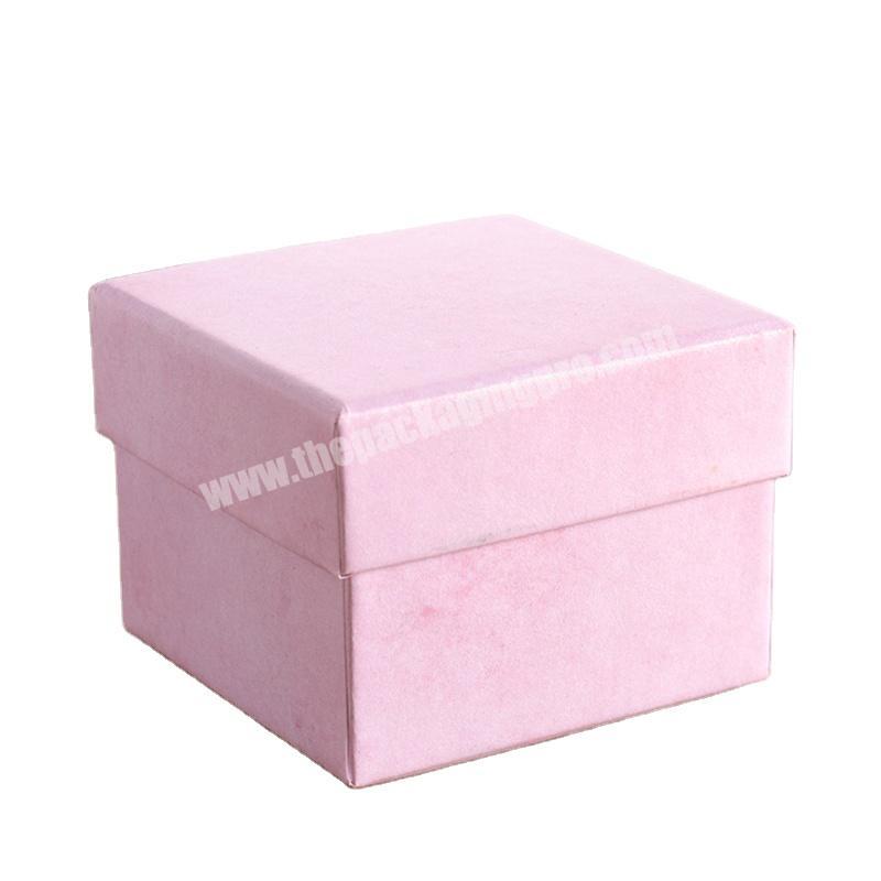Factory Price Pink atrpaper jewelry packaging box customized earring necklace removeable lid gift box