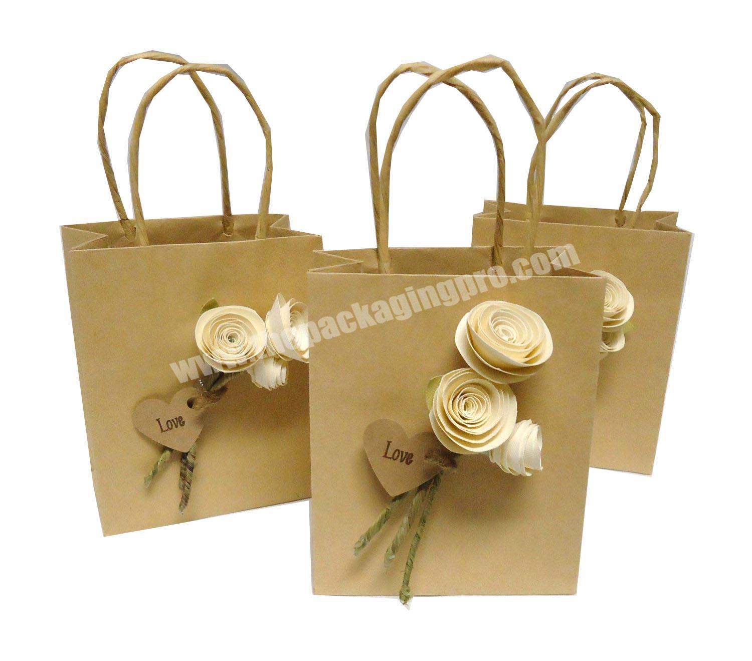 Factory Price Recycled cheap brown paper bags with handles
