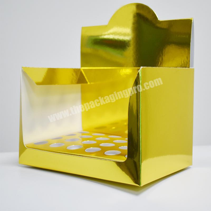Factory price thick gold foil paper display box counter package for jar