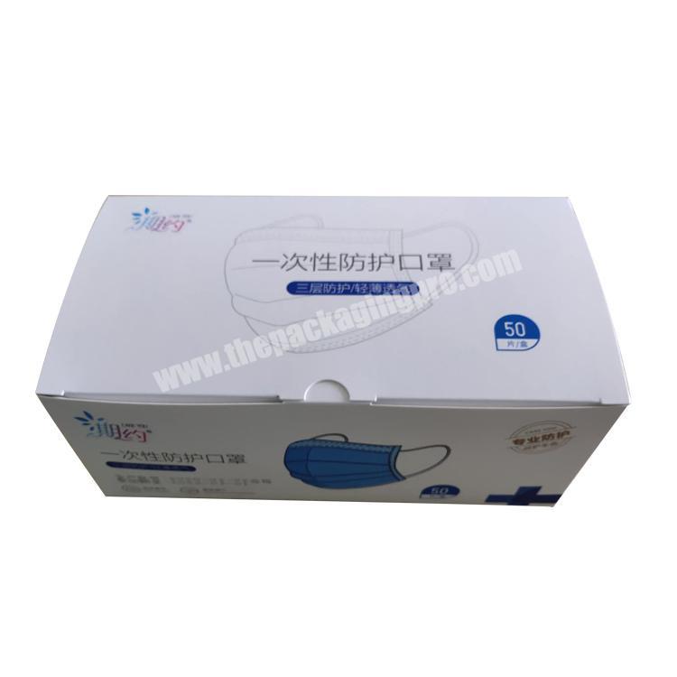 Factory Price Wholesale Custom Logo Medical 3 Ply Disposable Non-Woven Face Mask Paper Package Box