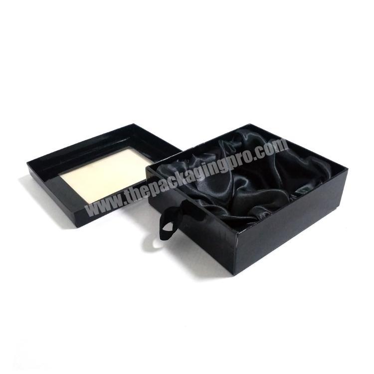 Factory professional custom high quality matte black handmade wallet gift box with logo stamping