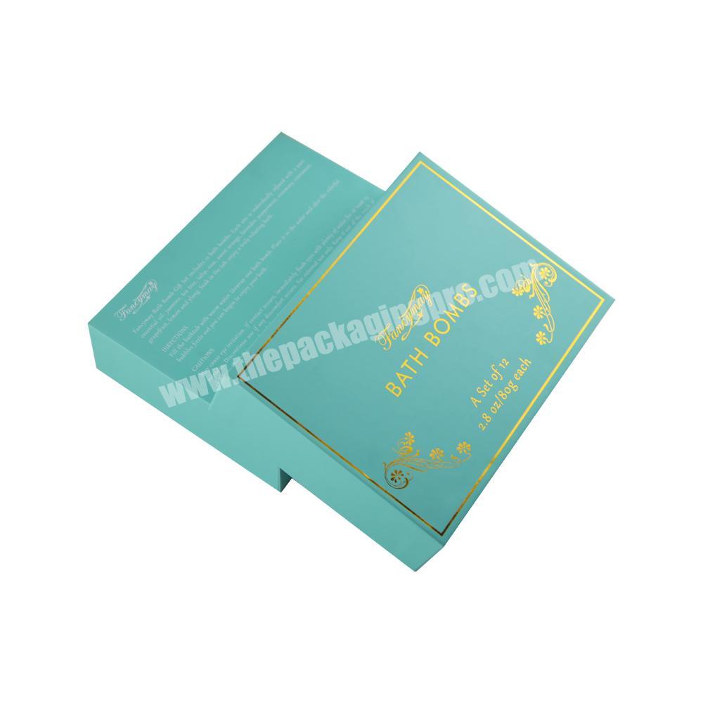 Factory Rigid Green Gift Box Green 2 Piece Paper Packaging Box For Bath Bomb Packaging
