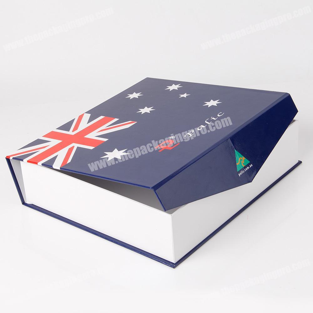 Factory sale book shaped coated paper magnetic closure gift box
