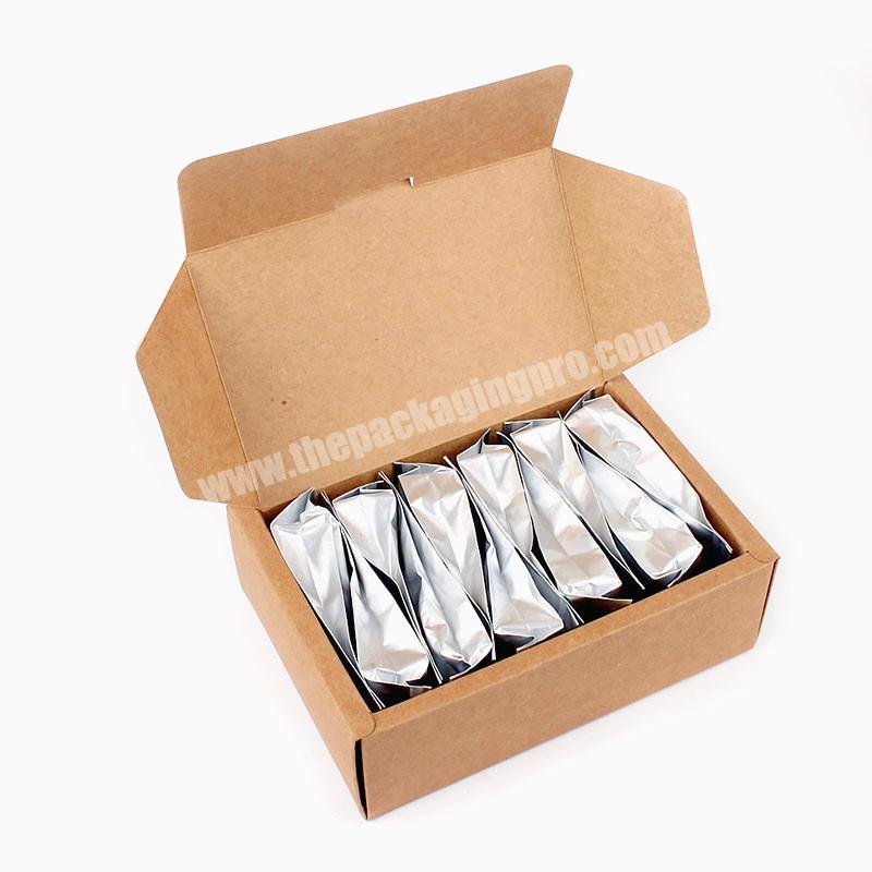 Factory Sale Brown Kraft Paper Folding Flap-covered Gift Box HandleGifts For Tea Packaging