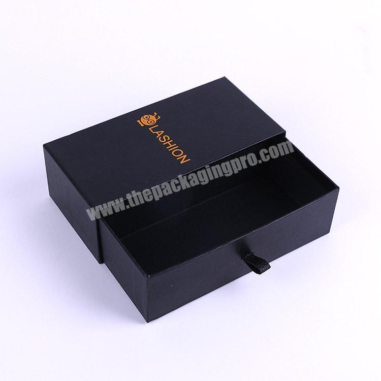factory supplier custom wholesale packaging black drawer box