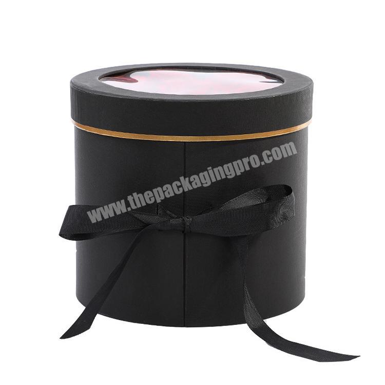 factory supplier wholesale luxury round flower box black