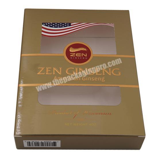 Factory Wholesale American panax paper box packaging with logo embossing and foil stamping packaging paper box